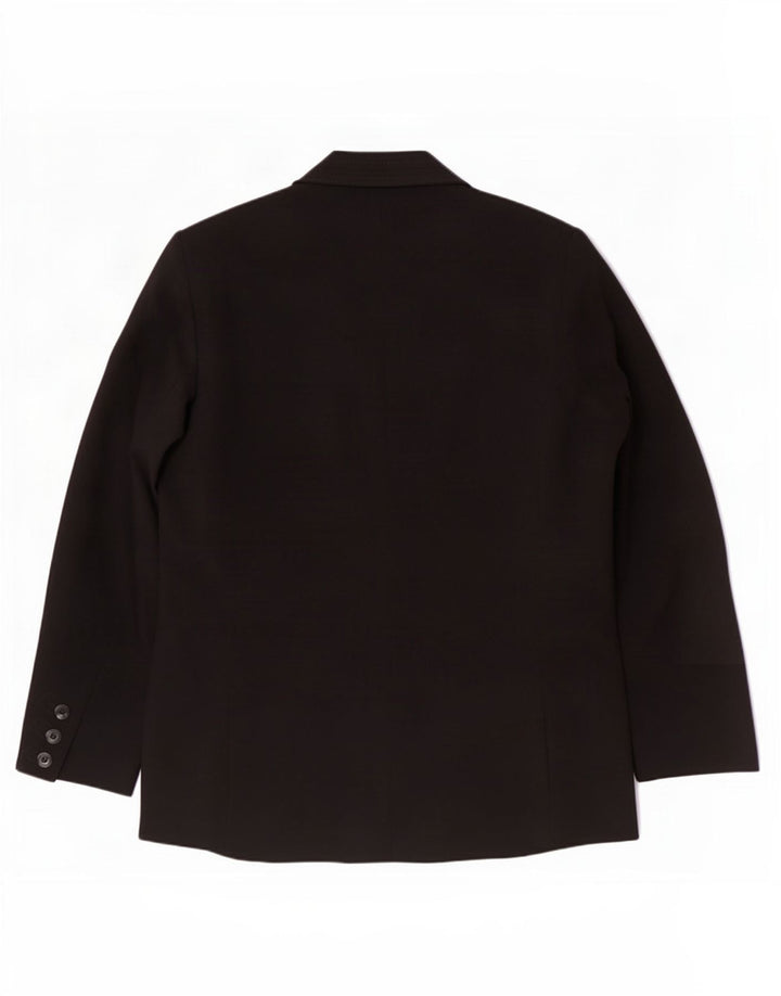 Jaqueta blazer feminina Marks & Spencer com 1 botão Reino Unido 16 grande poliéster preto