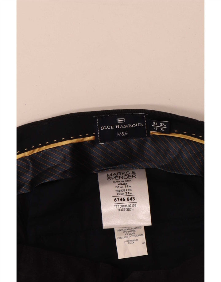 Calça masculina Marks & Spencer Blue Harbor Straight Suit W32 L31 preta