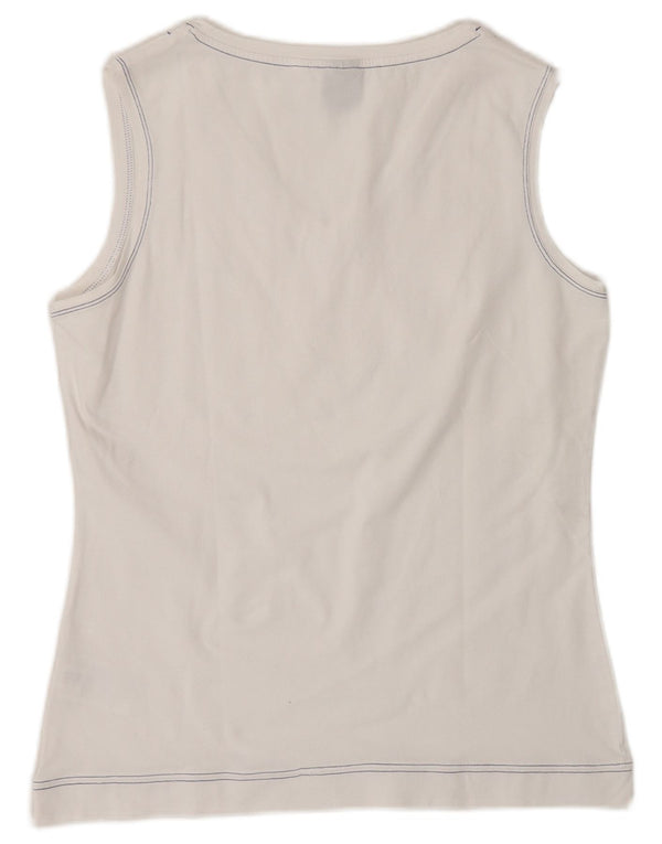 Reebok Womens Vest Top UK 14 Grande Algodão Branco