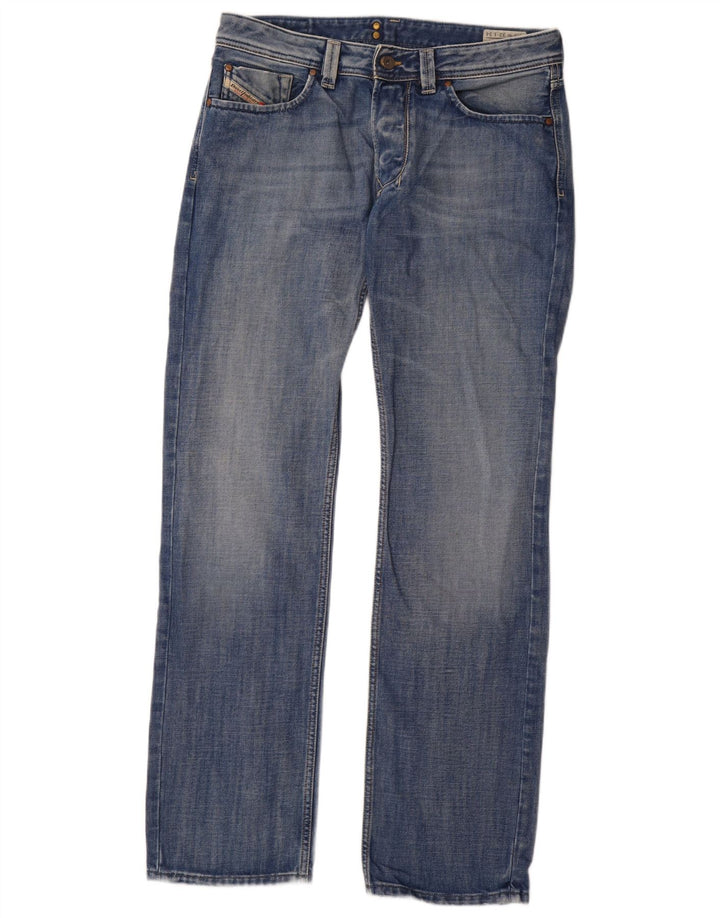 Diesel Mens Larkee Straight Jeans W32 L34 Azul Algodão