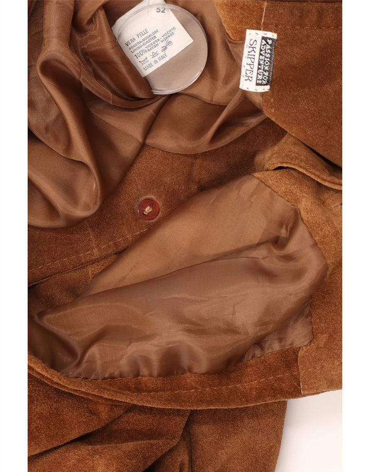 Jaqueta masculina vintage de camurça IT 52 XL couro marrom