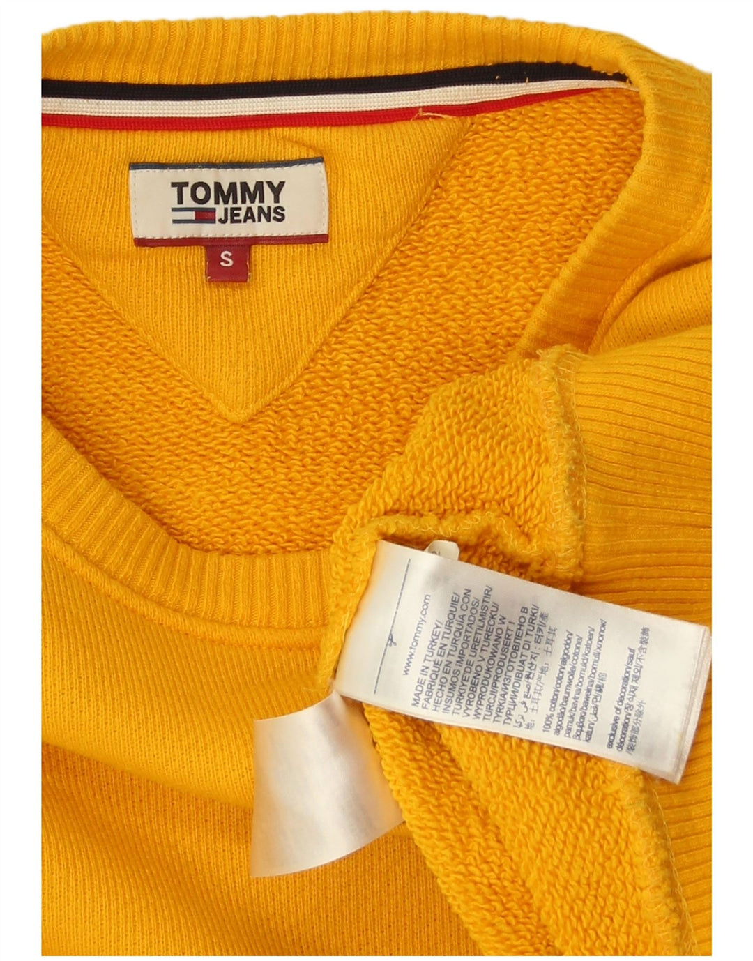 TOMMY HILFIGER Suéter oversized feminino Reino Unido 10 pequeno amarelo