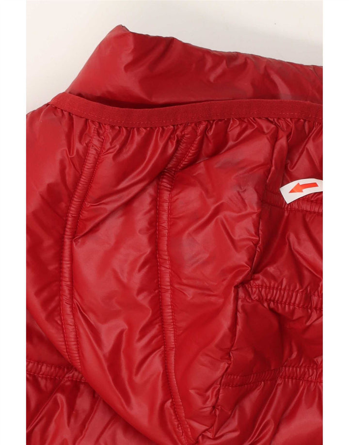 Jaqueta feminina acolchoada com capuz Marks & Spencer Reino Unido 18 XL poliéster vermelho