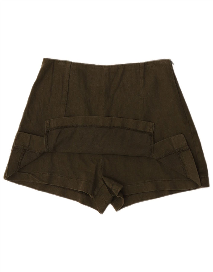 Calça quente feminina Zara XS W24 algodão cáqui