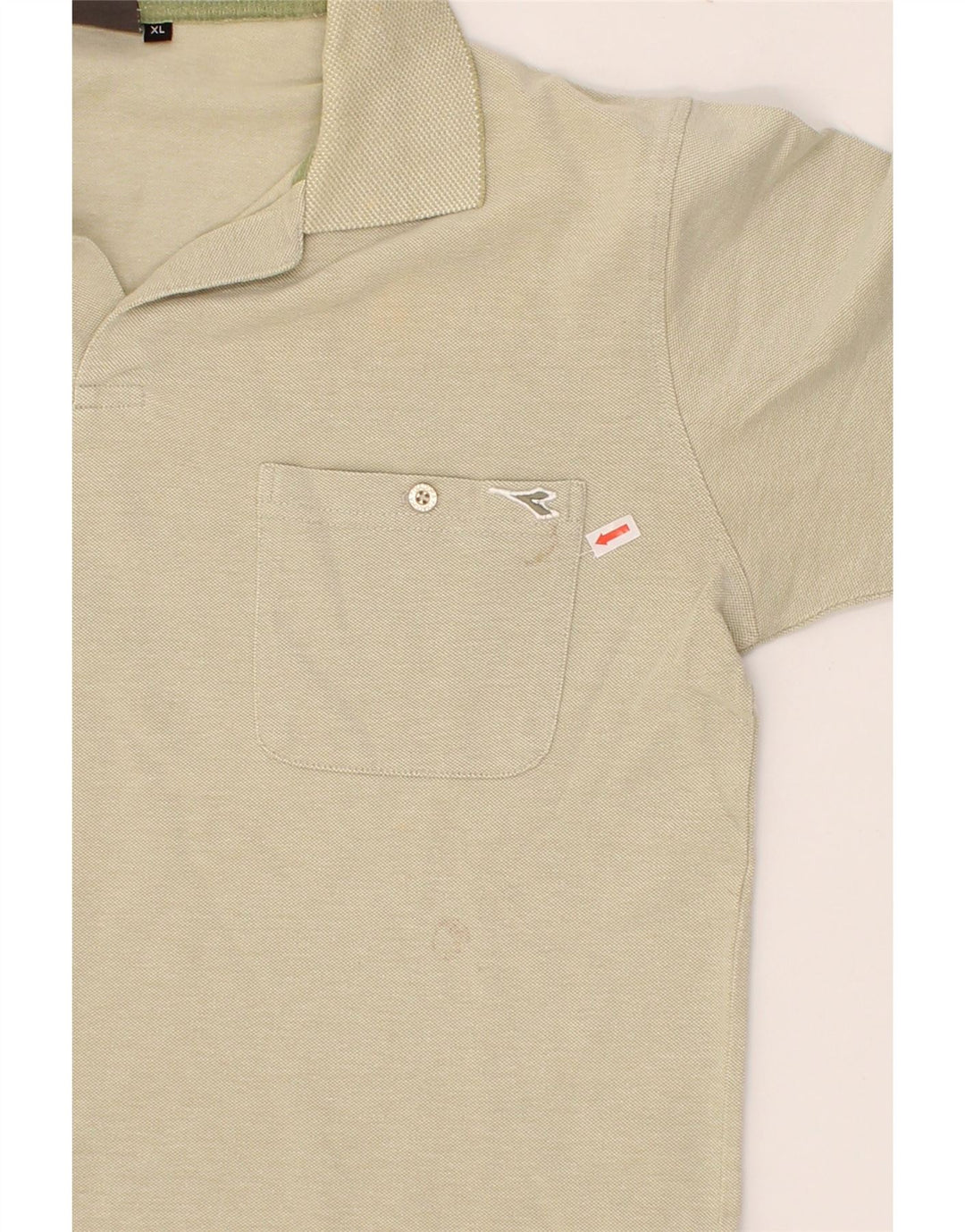 DIADORA Mens Polo Shirt XL Beige Cotton Vintage Diadora and Second-Hand Diadora from Messina Hembry 