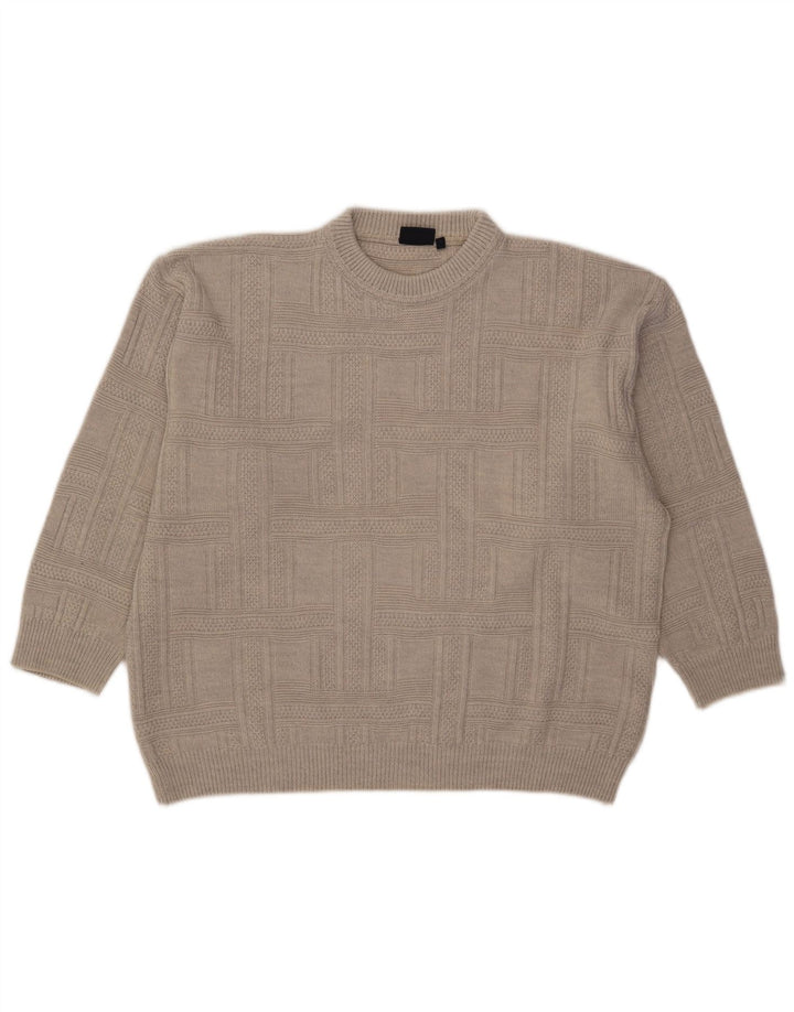 Suéter masculino Nick Taylor com gola redonda XL cinza acrílico