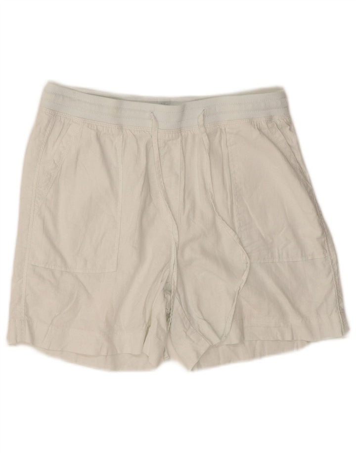 Shorts chino feminino MARKS & SPENCER UK 10 pequeno W28 branco colorblock