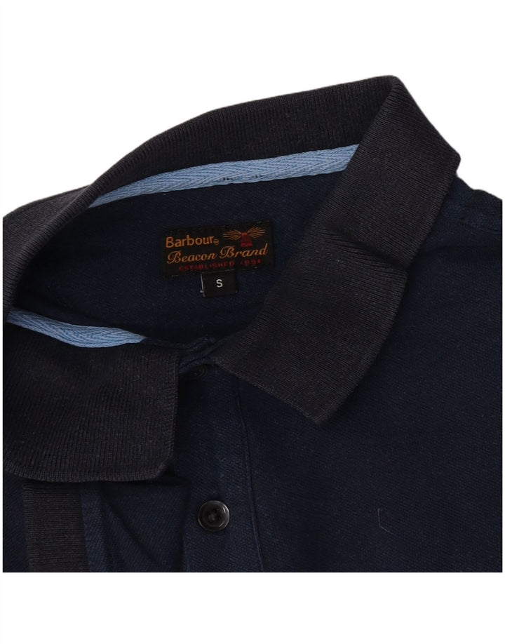 Camisa polo masculina Barbour pequena azul marinho