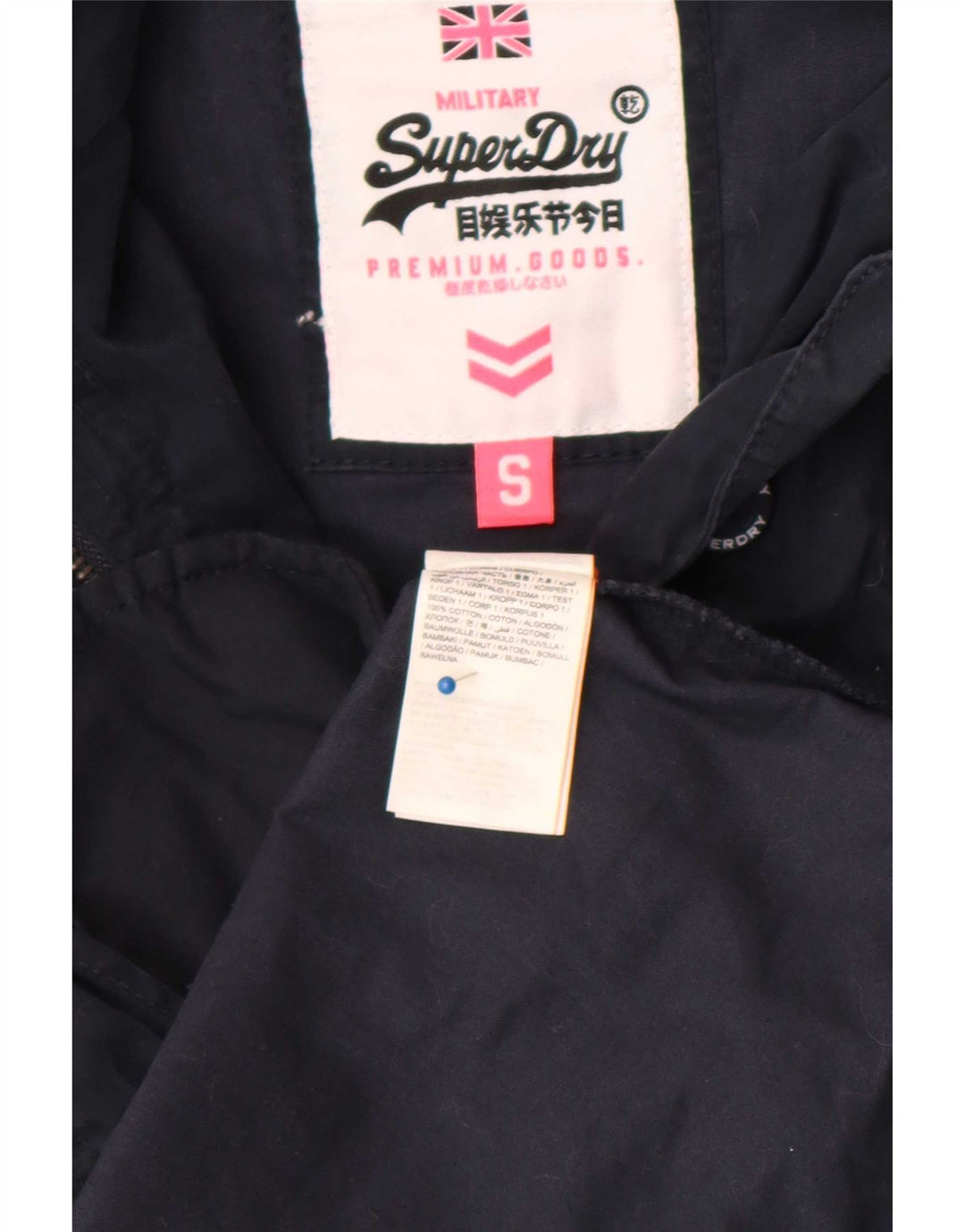 Jaqueta Parka com capuz feminina Superdry Reino Unido 10 algodão azul marinho pequeno