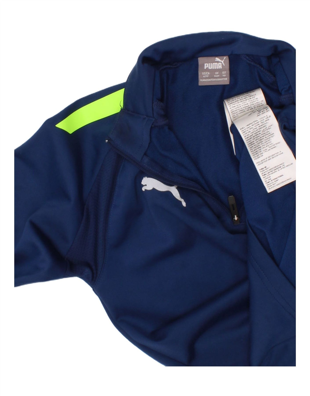 Puma Meninos Zip Neck Pullover Treino Top 5-6 Anos Azul