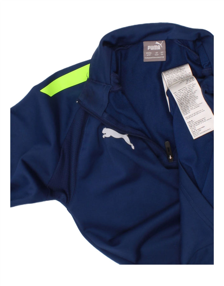 Puma Meninos Zip Neck Pullover Treino Top 5-6 Anos Azul