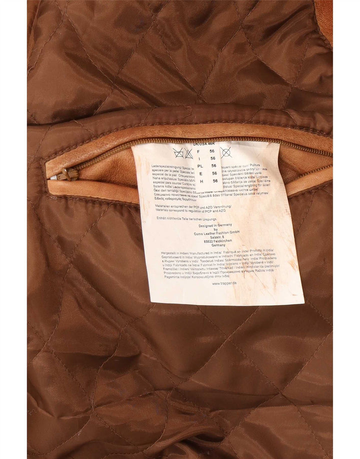Jaqueta de couro masculina Trapper IT 56 3XL couro marrom