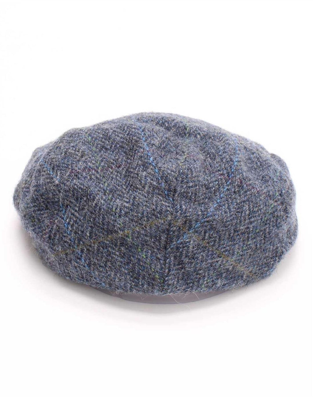 Boné plano masculino John Hanly XL azul espinha de peixe novo clássico de lã