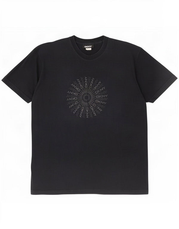 Dkny Camiseta masculina gráfica top grande algodão preto