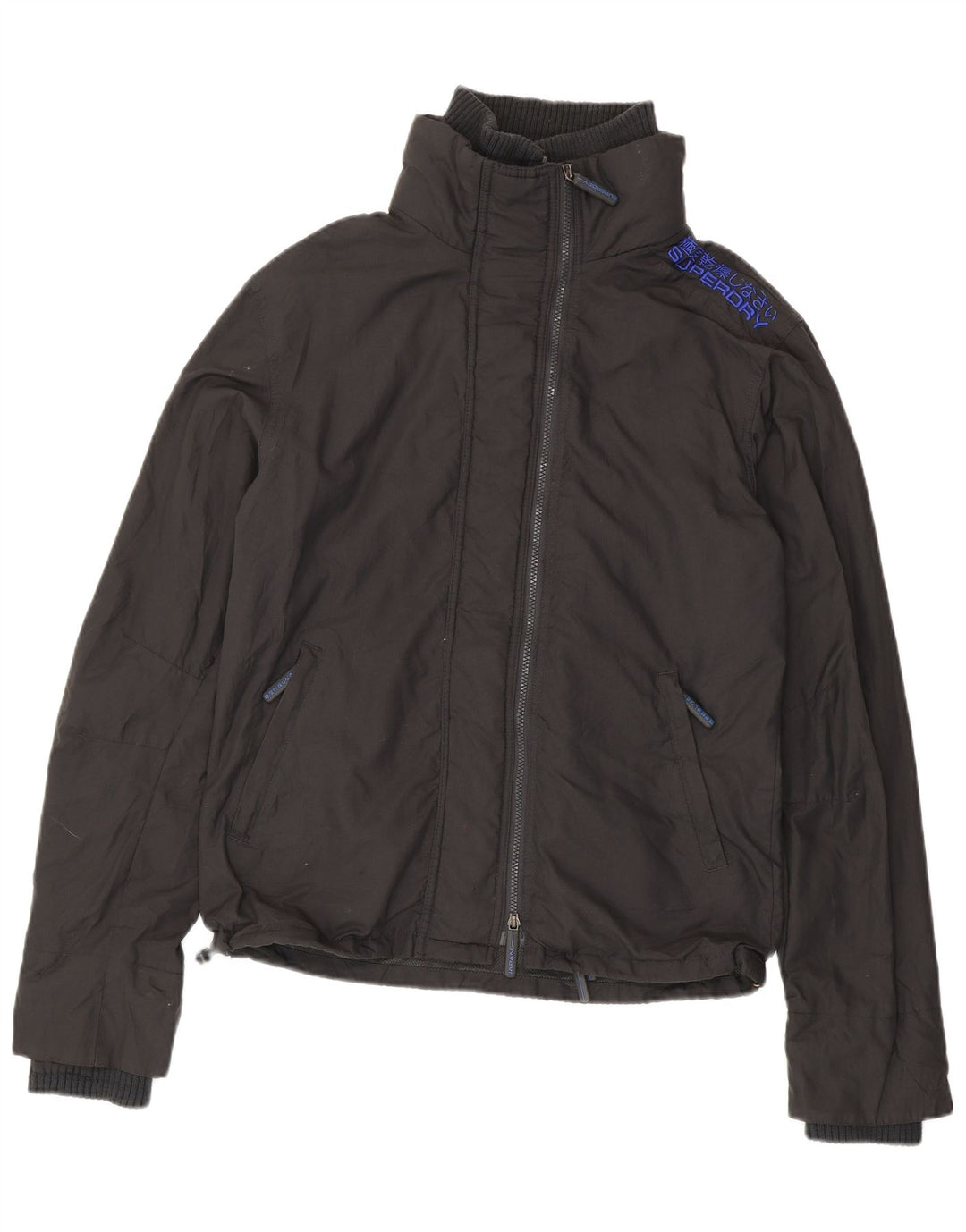 Jaqueta de chuva masculina Superdry UK 42 XL cinza nylon