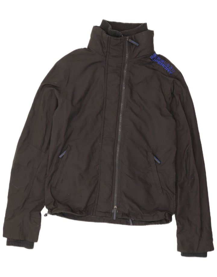 Jaqueta de chuva masculina Superdry UK 42 XL cinza nylon