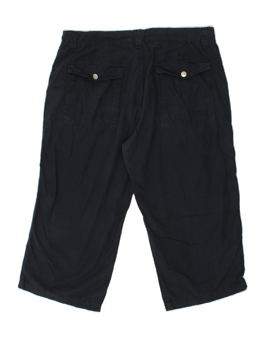 SERGIO TACCHINI Mens Straight Capri Trousers W38 L21 Navy Blue Cotton Vintage Sergio Tacchini and Second-Hand Sergio Tacchini from Messina Hembry 