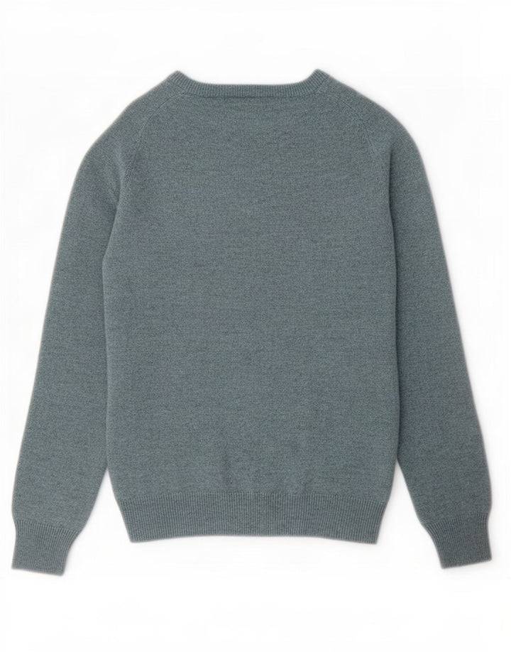 Suéter masculino Marks & Spencer com ajuste regular e gola canoa, azul pequeno