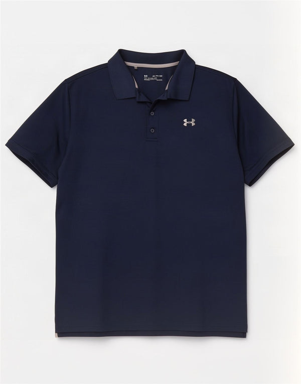 Camisa polo masculina Under Armour Heat Gear Loose Fit 2XL poliéster azul marinho