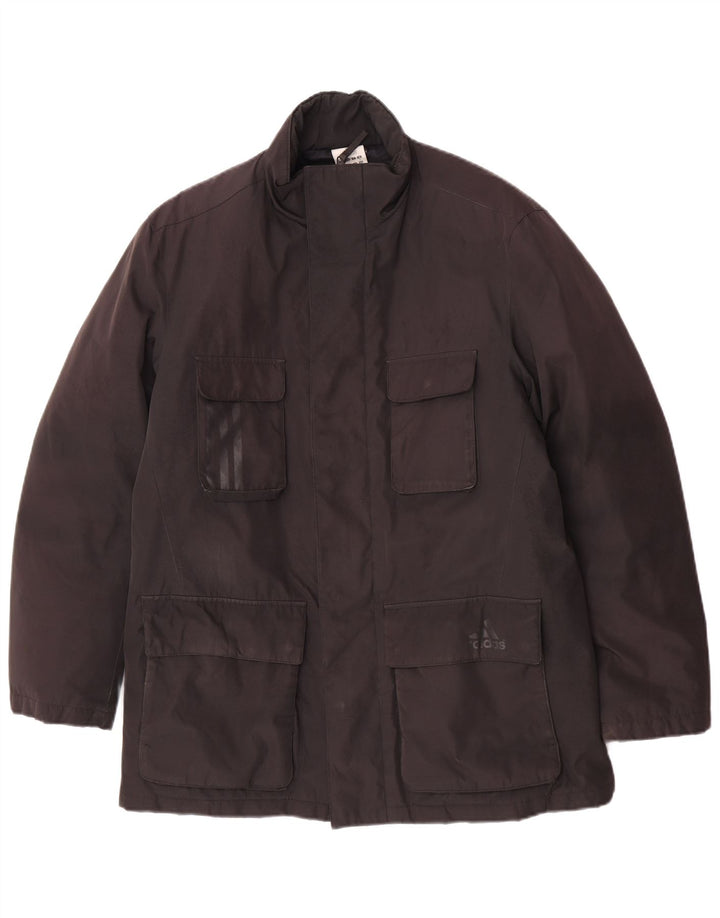 Casaco acolchoado masculino Adidas UK 38/40 poliéster preto médio