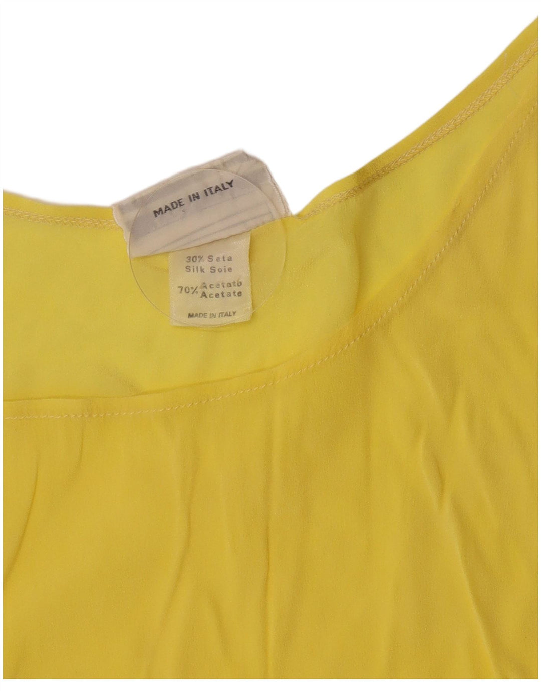 Blusa feminina vintage sem mangas Top IT 42 acetato amarelo médio