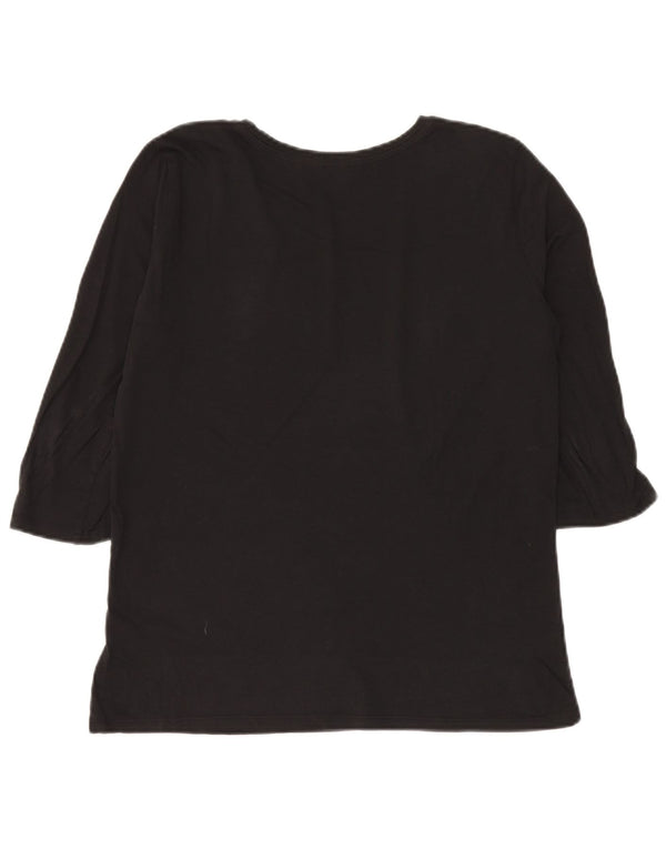 Marella Womens EMME Graphic Top Manga 3/4 Reino Unido 12 Médio Preto