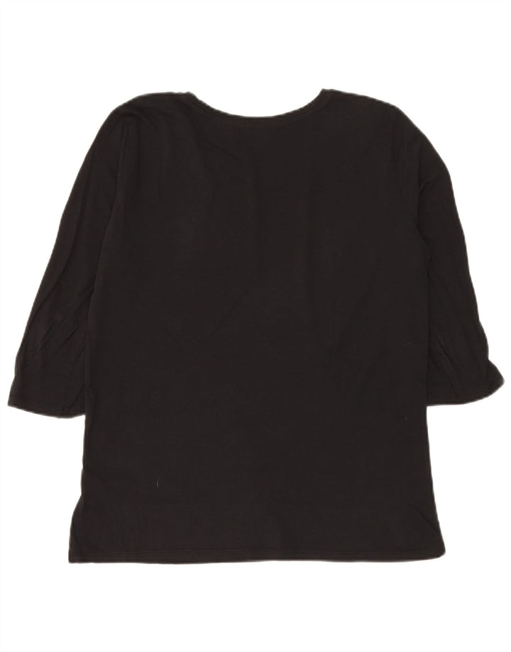 Marella Womens EMME Graphic Top Manga 3/4 Reino Unido 12 Médio Preto