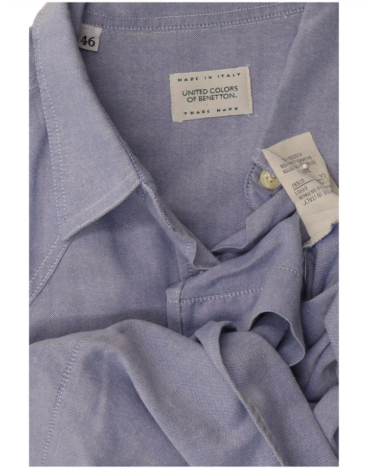 Camisa feminina sem mangas BENETTON IT 46 grande algodão azul