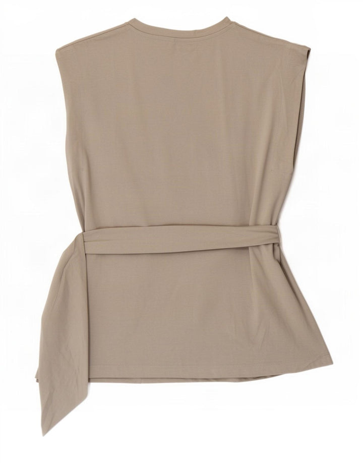 Colete feminino Zara UK 14 algodão cinza médio