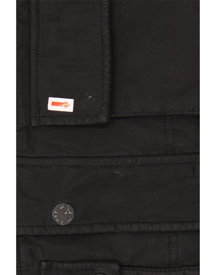 Jaqueta masculina acolchoada com capuz JACK & JONES Reino Unido 38 poliéster preto médio