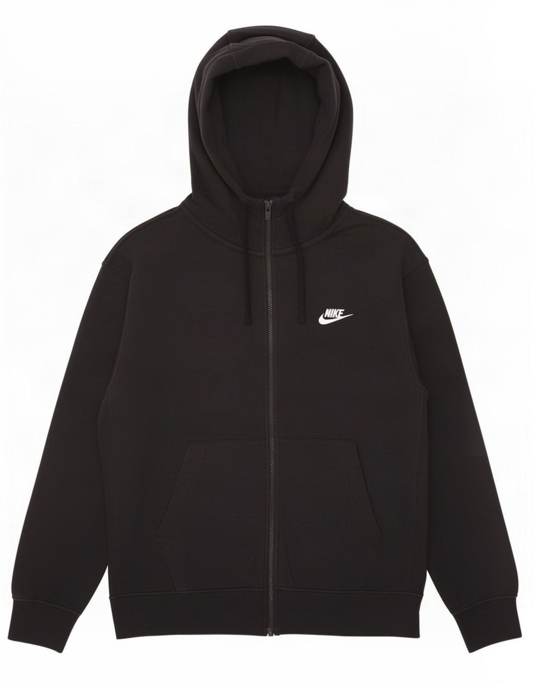 Suéter Nike masculino com capuz e zíper médio preto algodão