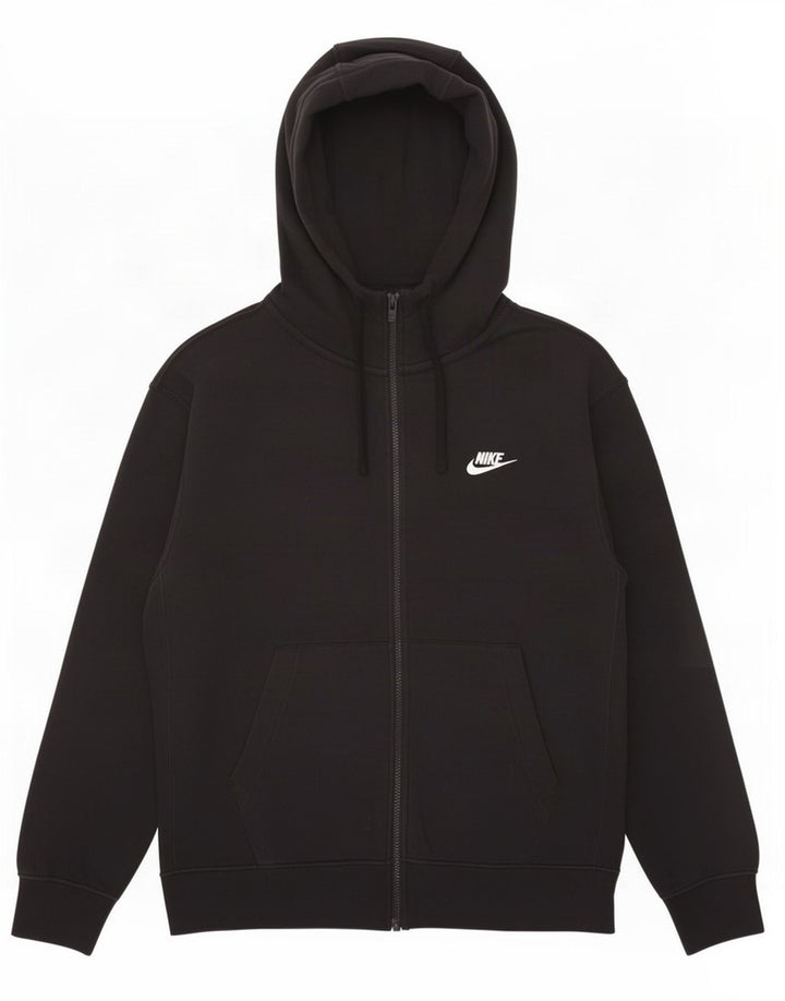 Suéter Nike masculino com capuz e zíper médio preto algodão