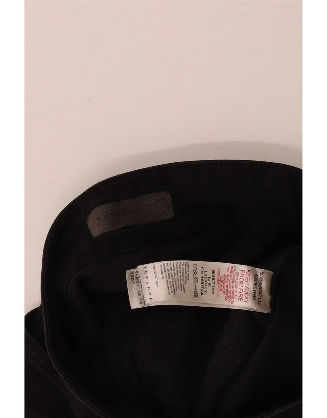 Jeans femininos Topshop largos W28 L32 algodão preto