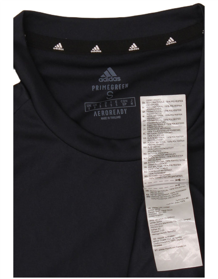 Adidas Mens Camiseta Top Pequeno Poliéster Azul Marinho