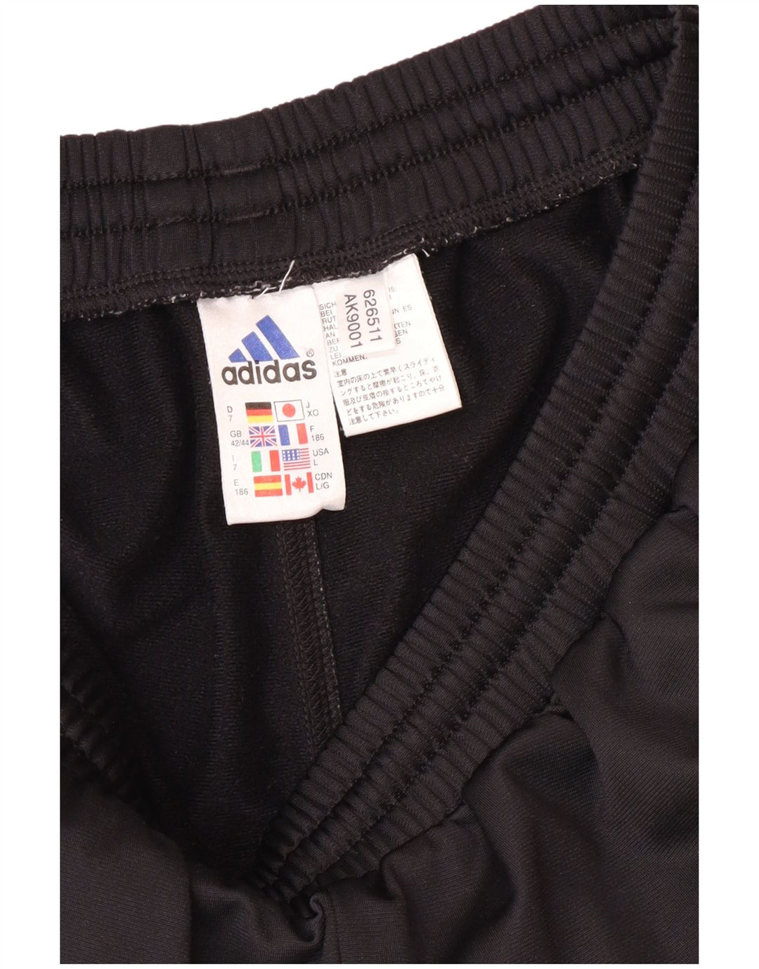 Calça de treino masculina Adidas Joggers UK 42/44 grande poliéster preto