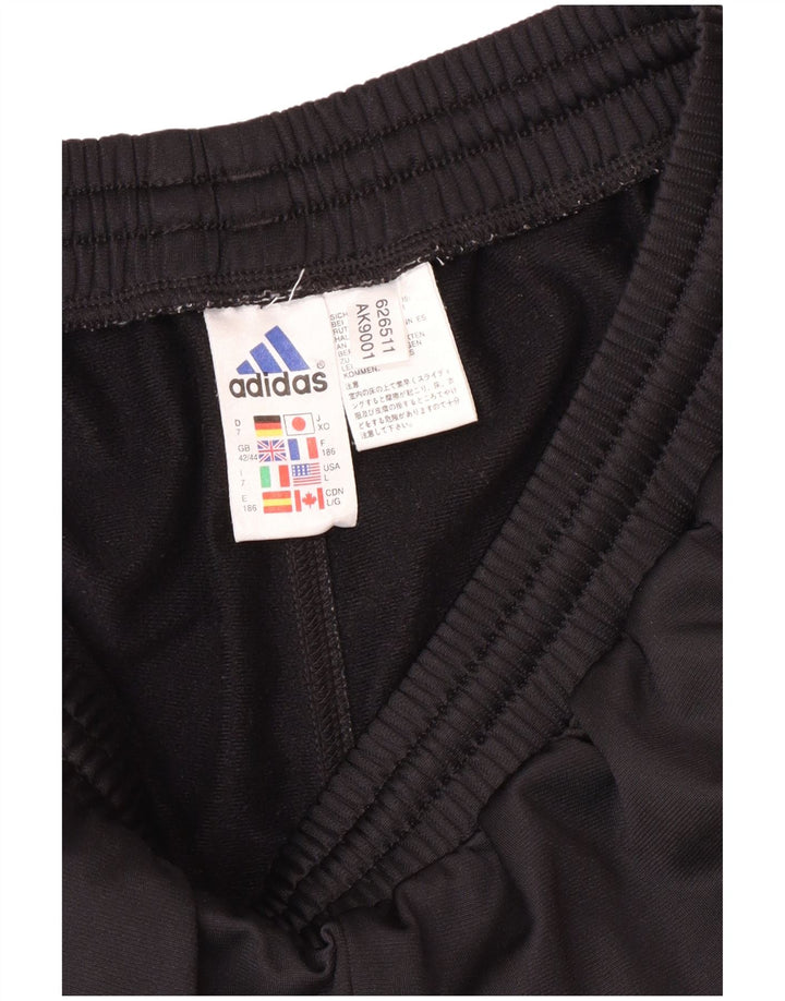 Calça de treino masculina Adidas Joggers UK 42/44 grande poliéster preto