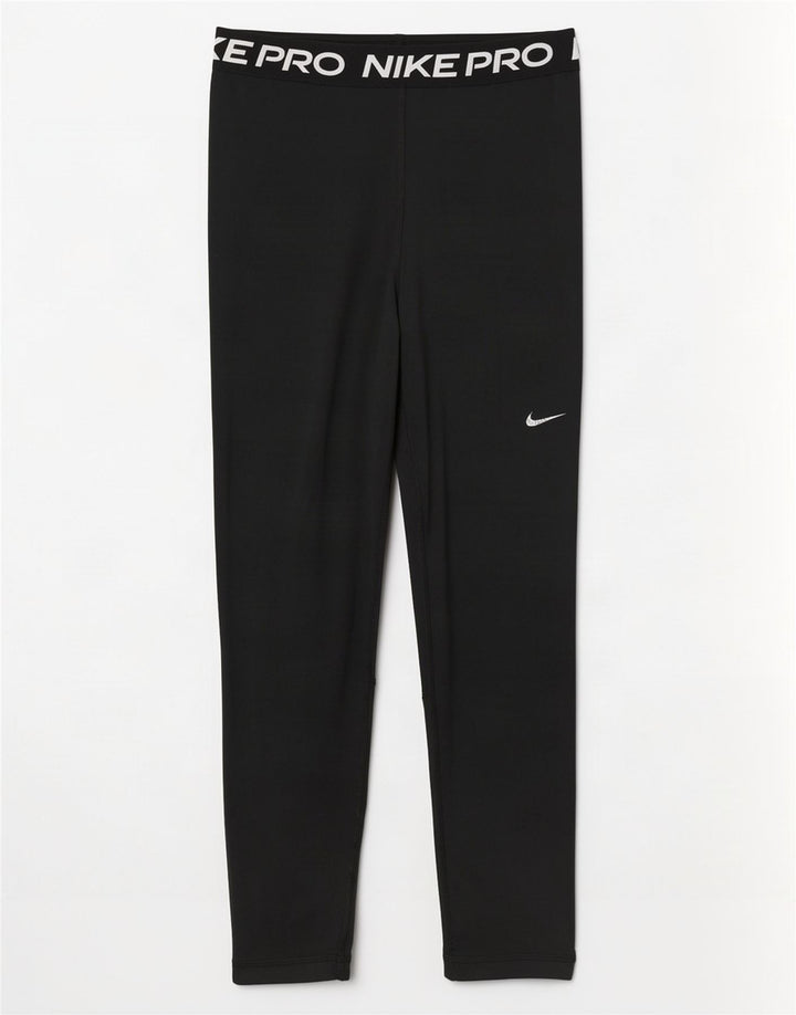 Leggings Nike Dri Fit Graphic Crop Femininas UK 12 Médio Preto Poliéster