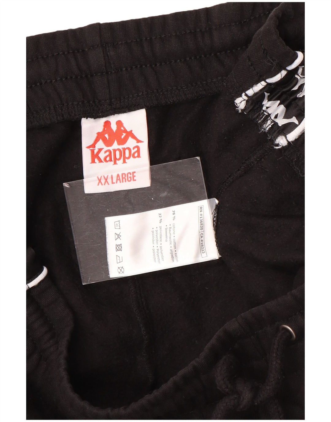 KAPPA Calça de treino masculina gráfica Joggers 2XL algodão preto