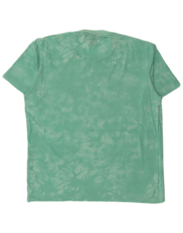 Camiseta masculina CHAMPION Top médio verde tie-dye