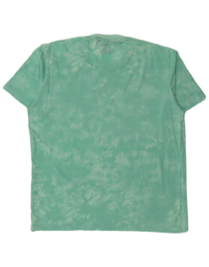 Camiseta masculina CHAMPION Top médio verde tie-dye