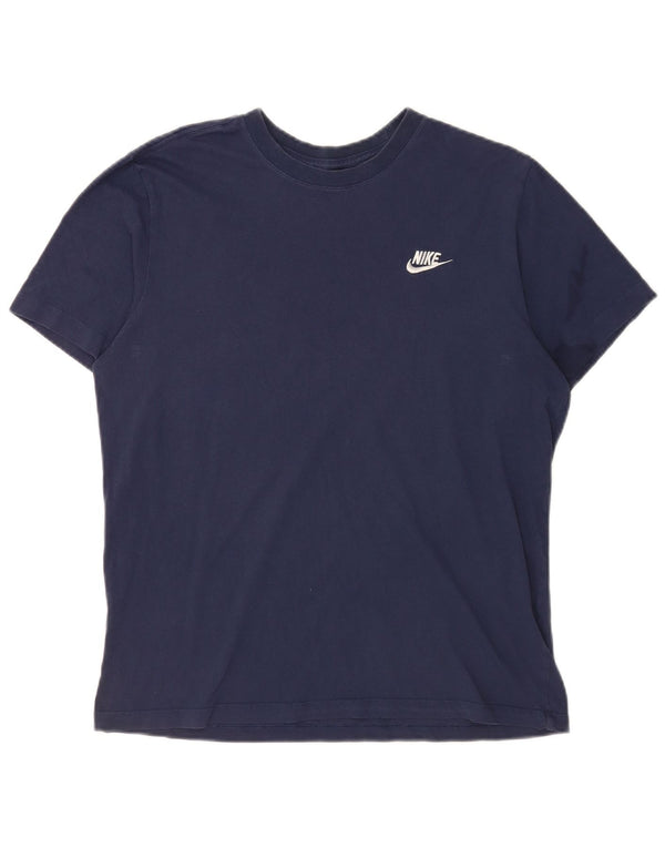 Camiseta masculina Nike Top médio algodão azul marinho