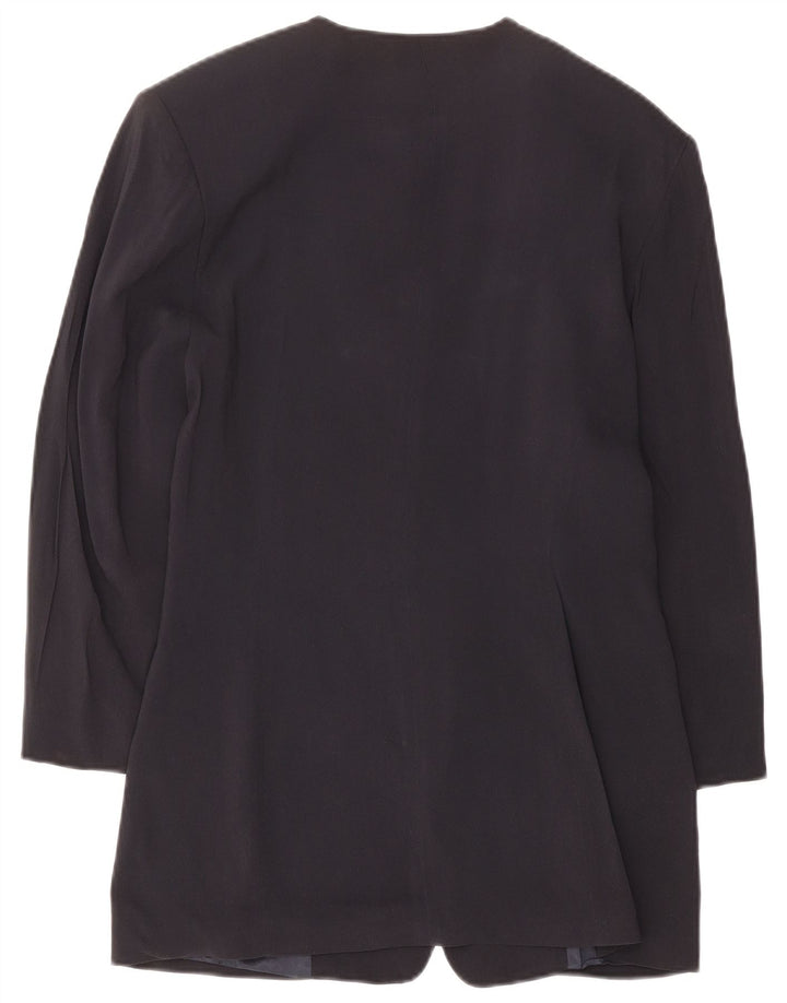 Jaqueta Blazer Feminina Vintage Longline 5 Botões IT 46 Grande Azul Marinho