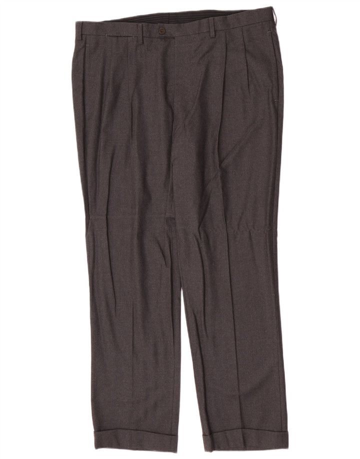 Calça masculina Kiton Pegged Suit IT 52 XL W38 L30 cinza