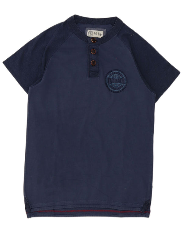 Camiseta masculina Fat Face Top XS Azul Marinho Algodão