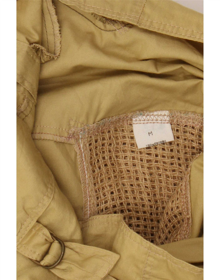 Jaqueta Bomber Batwing Feminina Vintage Reino Unido 14 Algodão Amarelo Médio