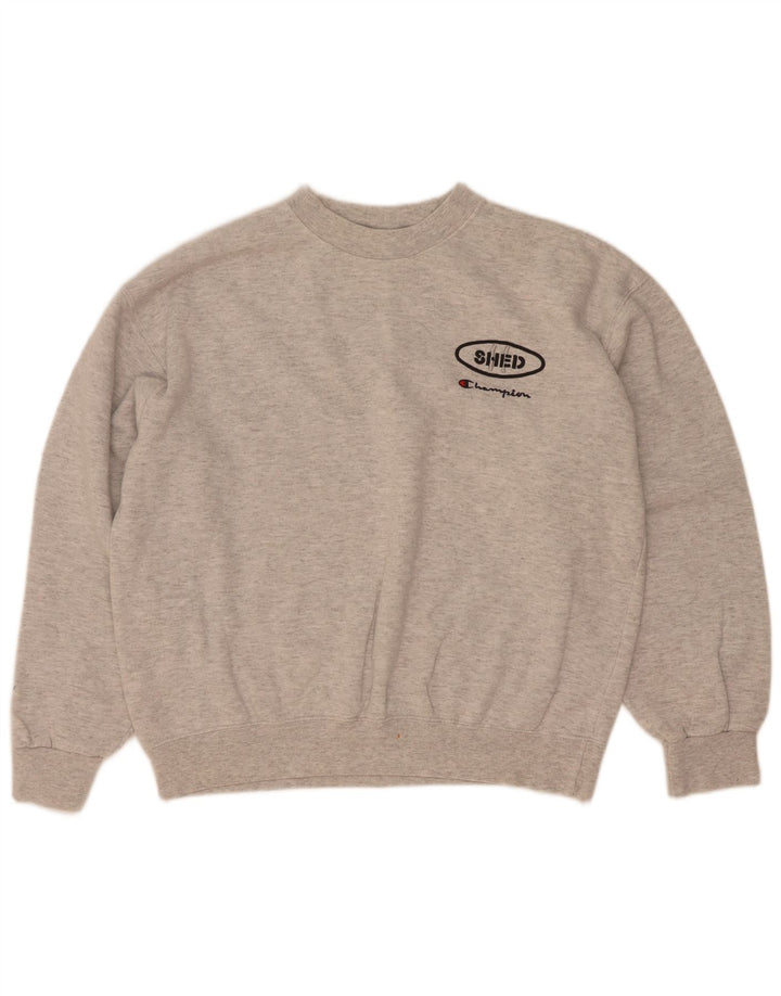 Jumper de moletom feminino grande Champion UK 16 grande cinza manchado