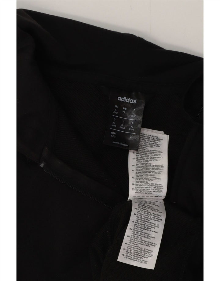 ADIDAS Suéter feminino com capuz e zíper UK 20/22 XL algodão preto
