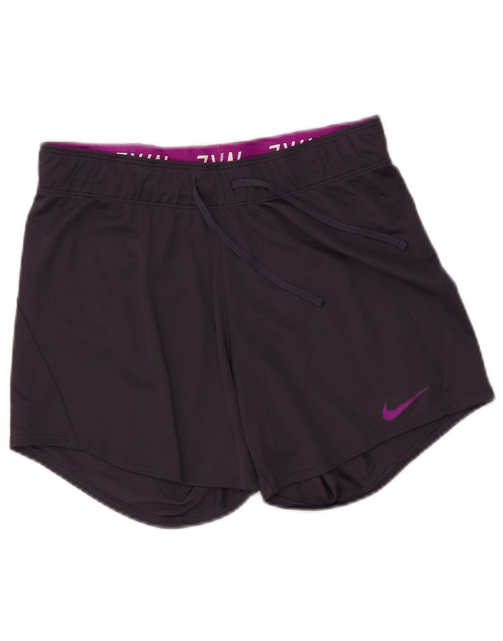 Shorts esportivos femininos NIKE Dri Fit UK 6 XS roxo poliéster