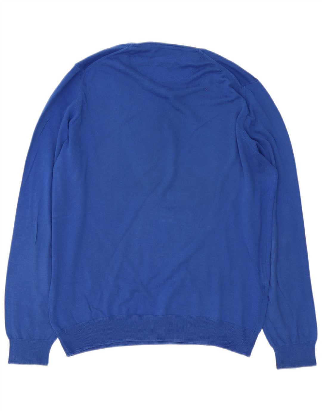 Zara Suéter masculino com gola redonda grande algodão azul