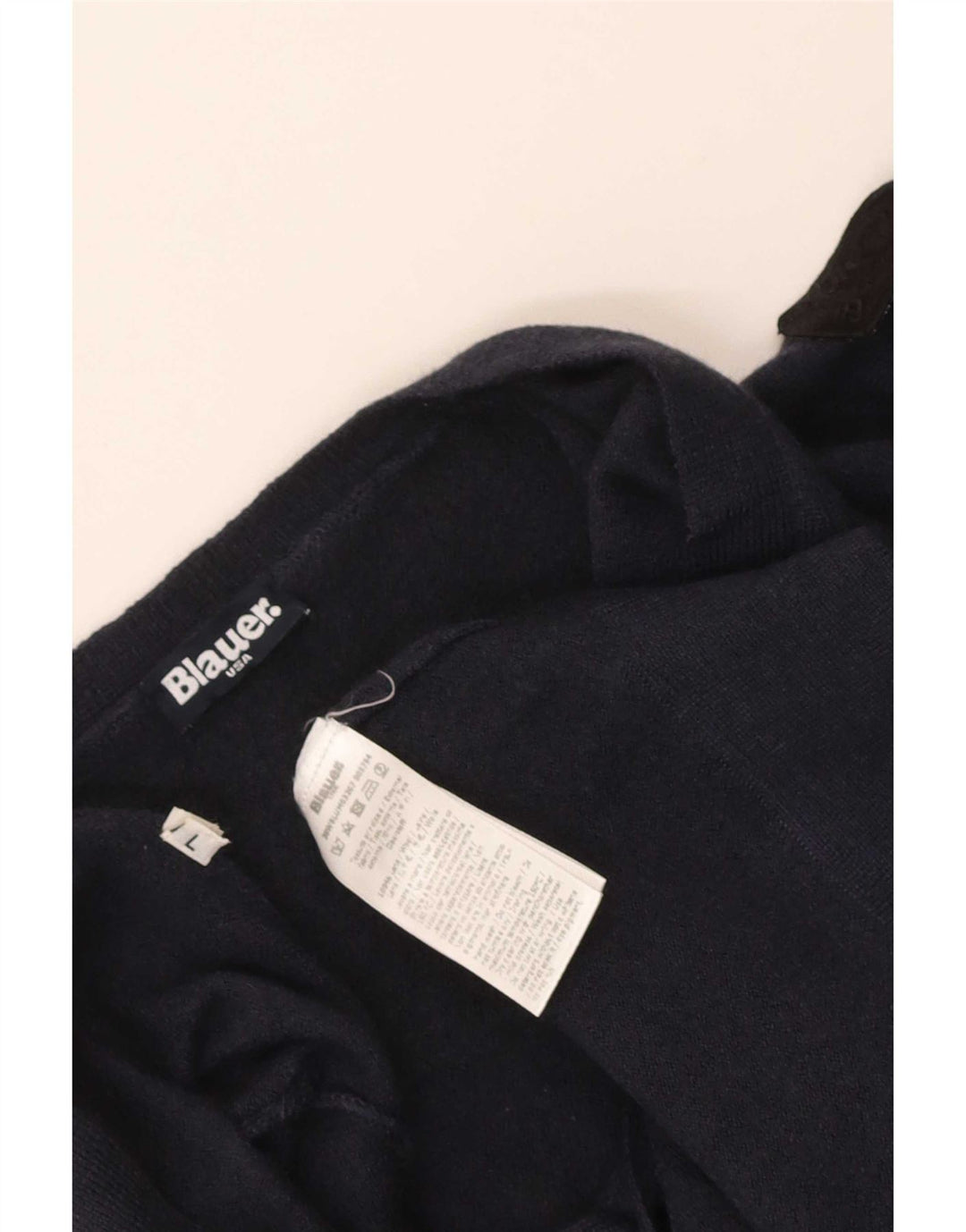 Suéter cardigã feminino Blauer Reino Unido 14 grande lã azul marinho